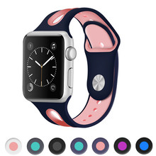 Для Apple Watch Band 44 мм 40 мм резиновый браслет Ремешки для наручных часов Iwatch серии 4/3/2/1 38 мм 42 мм спортивный силиконовый ремешок 2024 - купить недорого