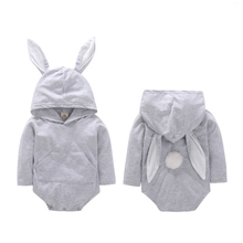 Lovely Newborn Baby Girls Cartoon Rabbit Ear Romper Hooded Kids Jumpsuit Outfits One-Pieces Costume 2024 - buy cheap