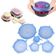 6 pcs Silicone caps for food Universal Silicone Stretch Lids and Bowl Covers Keeping Food Fresh Pot Dish Kitchen Accessories 2024 - buy cheap