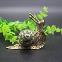 Chinese Hand Carved Pastoral Style Copper Brass Bronze Animal Snail Small Statue 2024 - buy cheap