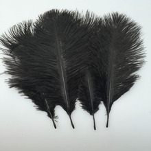 100 Pcs/Lot Natural Black Ostrich Feathers For Crafts 15-20CM Carnival Costumes Party Home Wedding Decorations Plumes 2024 - buy cheap
