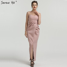 Pink Long Sleeves Mermaid Pearls Evening Dresses Elegant Fashion Sexy Formal Evening Gowns 2021 Serene Hill QA8022 2024 - buy cheap