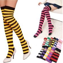 New White Stockings Stripe Girl School Knitted Over Knee Thigh High Women Stockings 67cm 2024 - buy cheap