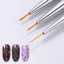 3 pçs/set Prego UV Gel Brush Pen Pintura Liner Pen Silver Glitter Shinning Lidar Com Ferramentas de Unhas Nail Art Design Acrílico 2024 - compre barato