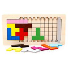 Цветные деревянные 3D-пазлы с танграмом, Детские обучающие игрушки с номером, Обучающие игрушки Монтессори, деревянные игрушки, доска Jisgaw 2024 - купить недорого