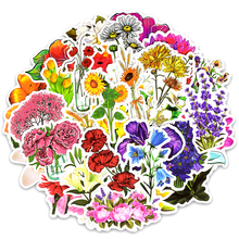 50PCS Flowers Plant Stickers for Wall Decor Bedroom Living Room Decoration PVC Sticker for Refrigerator Decoration Child Sticker 2024 - buy cheap