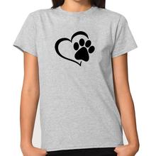 Женская футболка с принтом «Собачья лапа», летняя футболка с принтом «Собачья лапа», 2020 2024 - купить недорого