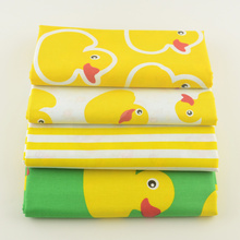 Booksew Cotton Twill Fabric Lovely Ducks 4PCS Yellow Stripe Clothing Bedding Crafts Telas Tecido Tissue Patchwork Home Textile 2024 - buy cheap