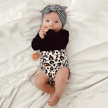 0-24M Newborn Kids Baby Girl Leopard Clothes set elegant long sleeve Tops shorts Pants fashion cute princess Outfits set 2024 - buy cheap