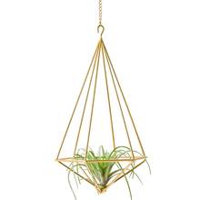 Hanging Air Plant Holder Modern Geometric Planter With Chain Tillandsia Container Himmeli Wall Decor, Gold 2024 - buy cheap
