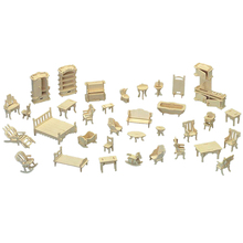 Quebra-cabeça de madeira 3d, miniatura, modelos diy, casa de boneca, móveis, acessórios 2024 - compre barato