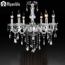 6 Bulbs Transparent European Candle Crystal Chandelier light Ceiling Bedroom Living Room lamp clear lamp body  Modern E14 2024 - buy cheap