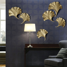 Home hotel living room study restaurant wall ornament Background DIY resin Ginkgo leaf hanging Mural craft 3D sticker wall decor 2024 - buy cheap