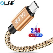 Olaf-Cable USB tipo C 2.4A para Huawei Mate 20 Pro, Cable de datos de carga rápida, Cable USB-C tipo c para Samung S9 Note 9 One plus 6 5t 2024 - compra barato