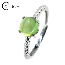 CoLife Jewelry Simple Prehnite Silver Ring for Lady 6mm Round Natural Prehnite Ring 925 Silver Prehnite Jewelry Free Jewelry Box 2024 - buy cheap