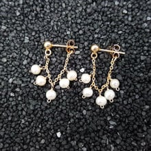 Lii Ji AAA Real Nearround Freshwater Pearl Beads 925 sterling silver Gold Color Handwork Stud Earrings 2024 - buy cheap