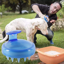 Peine de champú para lavado de perros y gatos, peines de silicona para dientes, pelo de cuero cabelludo, cepillo de masaje suave, peine de pelo, masajeador de baño corporal, herramientas de Spa 2024 - compra barato