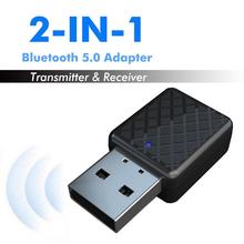 Audio Transmitter Receiver Adapter USB 2 in 1 5.0 Bluetooth Wireless Car Launch Music Stereo AUX Receiver Adapter Black for Car 2024 - buy cheap