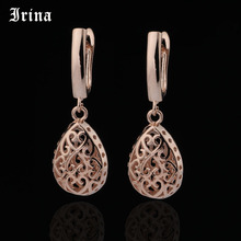 New Cute Earring Unique Carved Hollow 585 Rose Gold Long Earrings Women Fashion Wedding Party Fine Trendy Jewelry 2024 - buy cheap