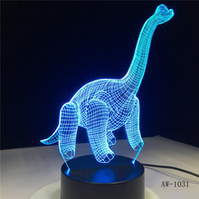 3D Illusion Led Lamp Brontosaurus Diplodocus Dicraeosaurus Isisaurus Thecodontosaurus Dinosaur 7 Color Lamp Boys Gifts AW-1031 2024 - buy cheap
