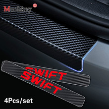 Car Door Sill Scuff Plate Guard For Suzuki Swift Welcome Pedal Protector Carbon Fiber Vinyl Sticker Car Styling Auto Part 4PCS 2024 - buy cheap