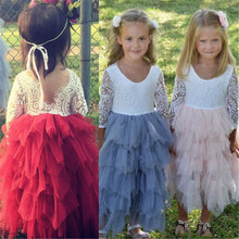 PUDCOCO Kid Baby Girl Dress Party Pageant Formal Dresses Tulle Tutu Laces Backless Dress 2024 - buy cheap