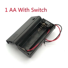 Black 1 AA Battery Holder Box Case With Switch New 1 AA 2A Battery Holder Box Case With Switch 2024 - buy cheap