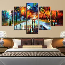 Framework Modular Picture 5 Panel Tree Lovers Canvas Painting Street Lamp Wall Art Home Decor For Living Room Modern Print Type 2024 - buy cheap