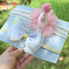 BalleenShiny-Diadema elástica con forma de corona para niña, banda para el pelo para bebé, diadema de princesa, banda para el pelo de cumpleaños, accesorios de moda para el pelo 2024 - compra barato