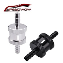 Speedwow-válvula de retenção, peças de automóvel em liga de alumínio, preto, prata 1/4 ", 6mm, gasolina, óleo diesel, sem retorno, bidirecional 2024 - compre barato