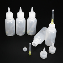 5pcs/lot 50ml Plastic Clear Liquid Bottle Squeeze Transparent Refillable Bottles with Needles for Rosin Solder Flux Paste 2024 - buy cheap