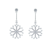 Popular Full CZ Cubic Zirconia Drop Dangle Bridal Wedding Snowflake Earring for Women Prom Jewelry Accessories Gift CE10397 2024 - buy cheap