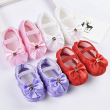 2019 Newborn Infants Baby Girl Soft Crib Shoes Moccasin Prewalker Sole Shoes Bow Lace Princess Cute Fashion New Sale Hot 2024 - buy cheap
