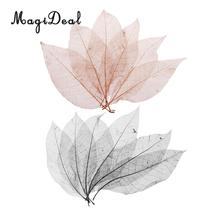 MagiDeal 100pcs Magnolia Skeleton Leaf Leaves Scrapbooking Embellishment for Card Making Decoration Black Coffee 2024 - buy cheap