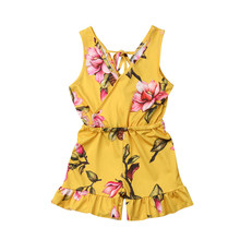 2019 Summer Cute Baby Kids Girls Floral Sleeveless Bodysuit Jumpsuit Outfits Clothes Baby Girl Bodysuits Cotton Sleeveless 2024 - buy cheap