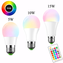 E27 LED 16 Color Changing RGB Magic Light Bulb Lamp 5/10/15W 85-265V 110V 120V 220V RGB Led Light Spotlight + IR Remote Control 2024 - buy cheap