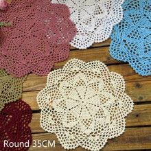 Modern Cotton Crochet Doily Christmas Round Placemat Cup Drink Coaster Mantel Individual Mat Pads Table Decoration Accessories 2024 - buy cheap