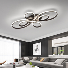 New Hot RC White/Coffee Finish Modern Led Chandelier For Living Room Bedroom Study Room Dimmable Ceiling Chandelier Fixtures 2024 - buy cheap