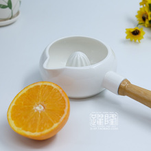 Wooden handle Ceramic juicing bowl Orange lemon juices Ceramic juicer manual Rolling filter juice Grinding bowl 2024 - buy cheap
