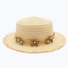 Women Raffia sun hat Female Summer hats for kids Beach Sun Brand Casual Lady Bowknot Flat Straw Fedora Women Child Cap panama 2024 - buy cheap