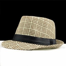 2019 moda verão palha chapéus de sol dos homens fedora trilby gangster boné praia verão chapéu panamá sombrero viagem sunhat 2024 - compre barato