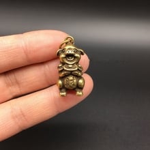 Collectable Chinese Brass Carved Animal Zodiac Pig Exquisite Small Pendant Statues 2024 - buy cheap