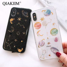 Shining Glitter Space planet phone Case for iphone X XS XR XS Max 7 6 6S 6Plus 8 8Plus Transparent Soft silicon Cases back cover 2024 - buy cheap