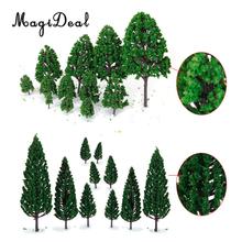 MagiDeal 22Pcs/Set 3-16cm Green Model Trees Train Railway Railroad Architecture War Game Scenery Scene Layout Landscape 2024 - buy cheap