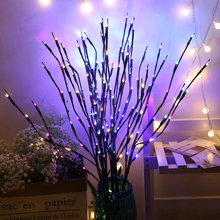 Lámpara LED de rama de árbol de sauce, luz Floral de Navidad, 20 LED, para fiesta en casa, jardín, dormitorio, jarrón de escritorio, luces decorativas 2024 - compra barato