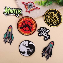 PGY High Quality Round Patches Iron On Letter rocket Badges for Clothes Bags Jeans Hats Appliques Military Morale Garment Decor 2024 - buy cheap