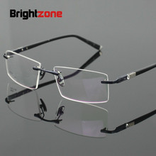 Brightzone Man Titanium Alloy Optics Myopia Spectacle Eyeglasses Fashion Prescription Frames Rimless Flexible Retro Glasses 2024 - buy cheap