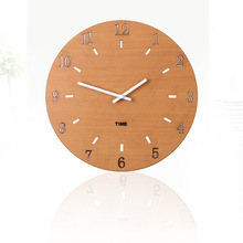 Creative Wall Clock Living Room Minimalist Modern Home Round Personality Silent Garden Pine Solid Wood Dedicated Fashion 2024 - buy cheap