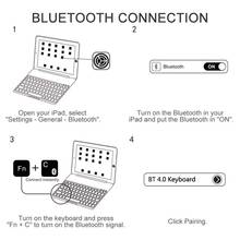 Для Ipad 10,5 дюймов с поворотом на 360 градусов подсветка Bluetooth клавиатура 2024 - купить недорого