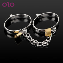 OLO 1 Pair Couple Binding Bondage Restraints Female Male Handcuff Stainless Steel Ankle Cuffs Wrist Cuff Adult Games Sex Toys 2024 - buy cheap